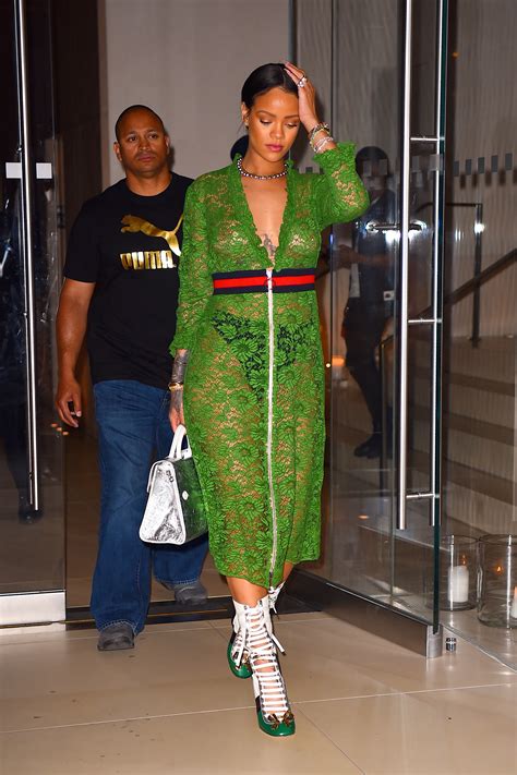 Rihanna's Outfit At The Gucci Show For Milan Fashion Week 